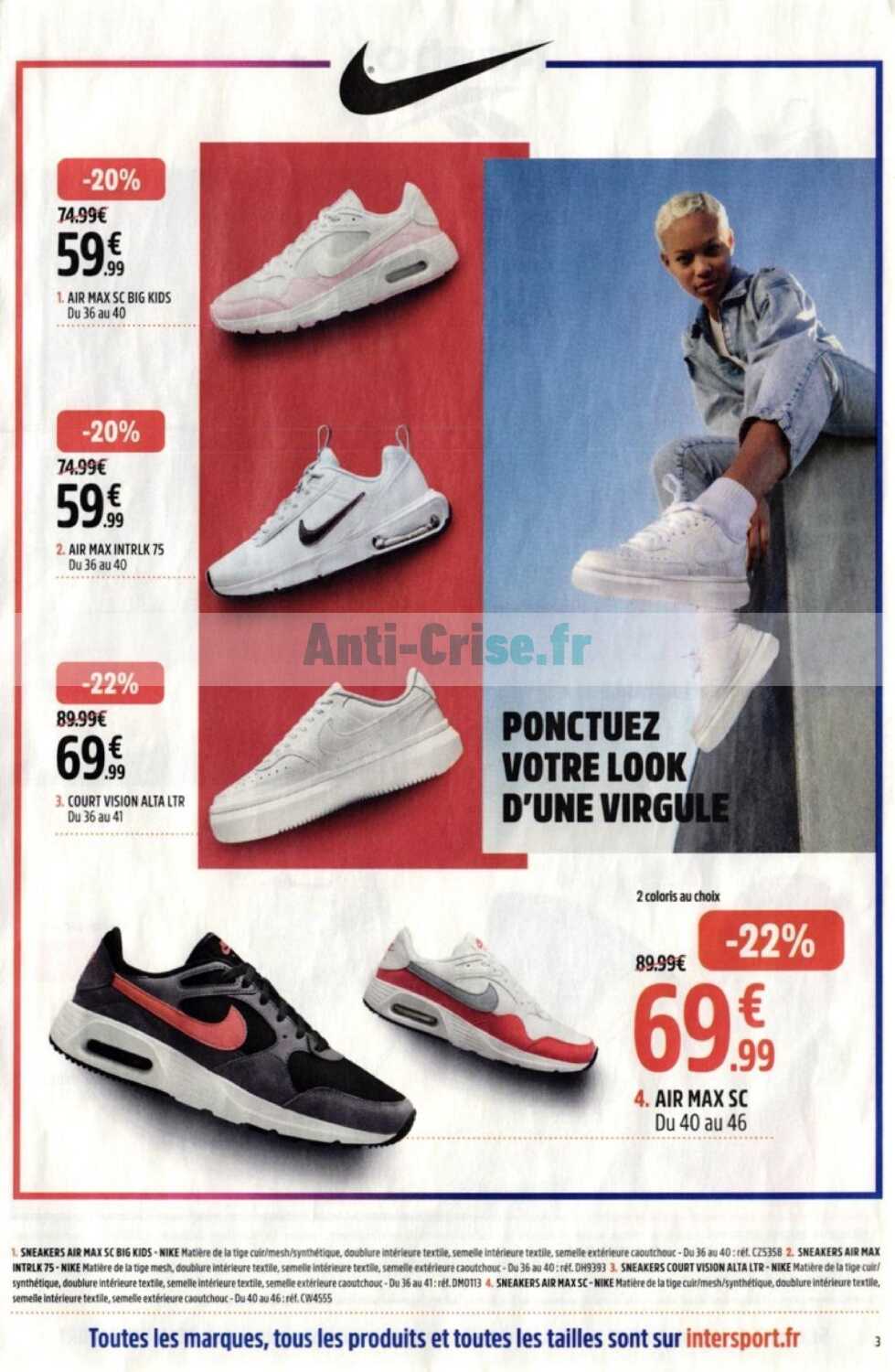 Intersport chaussure air discount max