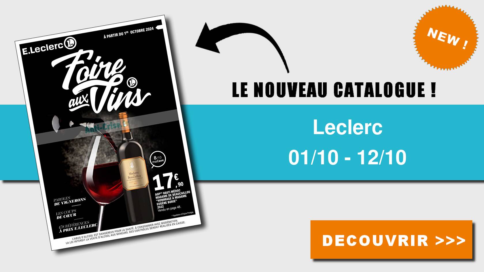 Anti-crise.fr | Catalogue Leclerc du 01 au 12 octobre 2024 (Foire aux