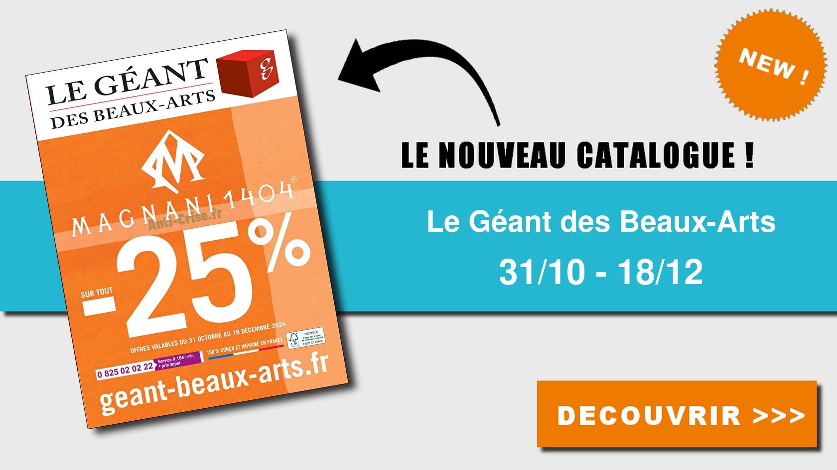 Anti-crise.fr | Catalogue Le Géant des Beaux-Arts du 31 octobre au 18