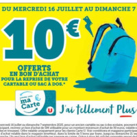 10€ en Bon d’Achat en Rapportant votre Ancien Sac ou Cartable chez Magasins U (16/07 – 07/09)