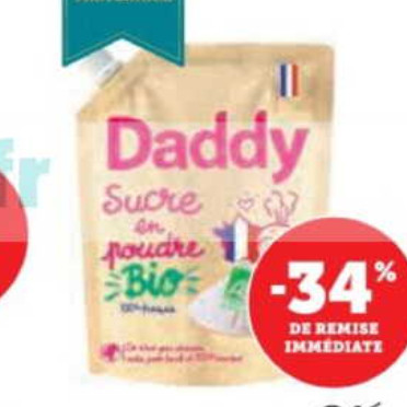 Sucre Bio Daddy chez Magasins U (04/11 – 16/11)