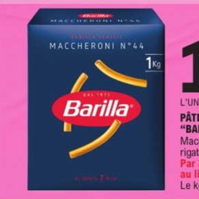 Pâtes Barilla chez Leclerc (11/11 – 22/11)