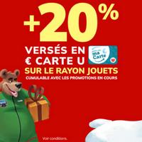 Bon Plan Magasins U : 20% supplémentaires en Carte U les Jouets (Le 07/11)