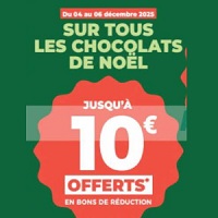 Jusqu&rsquo;à 10€ en Bons d&rsquo;achat sur les Chocolats de Noël chez Auchan & Auchan Supermarché (04/12 – 06/12)