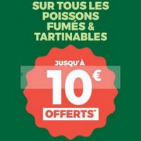 Auchan & Auchan Supermarché : Jusqu&rsquo;à 10€ en Bons d&rsquo;achat sur les Poissons fumés et Tartinables (15/12 – 17/12)