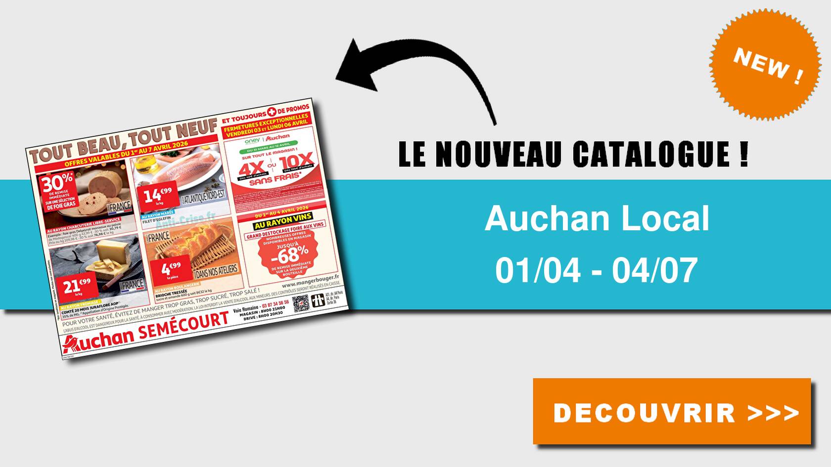 Catalogue du 01 avril au 04 juillet 2026
