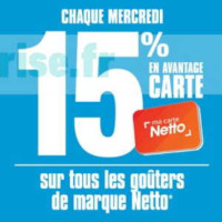 Netto : 15% en Avantage Carte sur les Goûters de Marque Netto le Mercredi