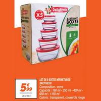 Netto : Lot de 5 Boîtes DailyFresh en verre avec couvercle hermétique à 5,99€ (30/06 – 31/07)