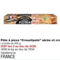 Pâte à pizza CROUSTIPATE chez Monoprix (28/07 – 09/08)