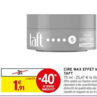 Produit coiffant taft chez Intermarché (28/07 – 09/08)