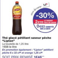 Thé glacé pétillant Lipton chez Monoprix (11/08 – 23/08)