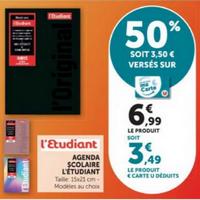 Magasins U : 50% sur Agenda L&rsquo;Etudiant (11/08 – 06/09)