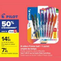 Carrefour : 50% sur Stylos PILOT Rollers FriXion Ball + Carnet emploi du temps (28/07 – 10/08)