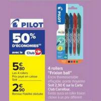 Carrefour Market : 50% sur Stylos Rollers PILOT FriXion Ball (28/07 – 09/08)