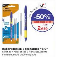 Monoprix : 50% sur Stylo BiC Roller Illusion + Recharges (28/07 – 09/08)