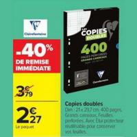 Carrefour : 40% sur Copies doubles Clairefontaine (11/08 – 31/08)