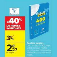 Carrefour : 40% sur Feuilles simples Clairefontaine (11/08 – 31/08)