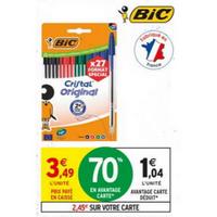 Intermarché : 70% sur Stylos-bille BiC Cristal (04/08 – 06/09)