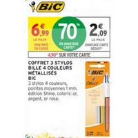 Intermarché : 70% sur Stylos Bille 4 Couleurs métallisés BiC (04/08 – 06/09)