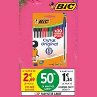 Intermarché : 50% sur Stylos-bille BiC Cristal (28/07 – 09/08)