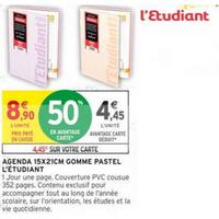 Intermarché : 50% sur Agenda pastel L&rsquo;Etudiant (04/08 – 06/09)