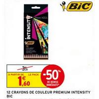 Intermarché : 50% sur Crayons de couleur Premium Intensity BiC (04/08 – 06/09)