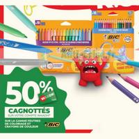 Auchan : 50% sur Feutres et Crayons de couleur BiC Kids (11/08 – 23/08)