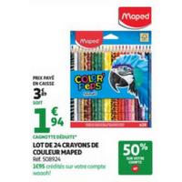 Auchan Supermarché : 50% sur Crayons de couleur Maped (11/08 – 15/08)