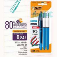 Match : 80% sur Stylos à bille 4 couleurs BiC (04/08 – 16/08)