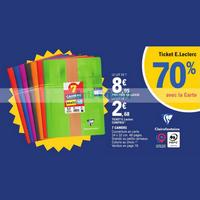 Leclerc : 70% sur Cahiers Clairefontaine (28/07 – 29/08)