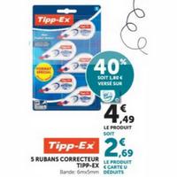 Magasins U : 40% sur Rubans correcteur Tipp-Ex (15/07 – 09/08)