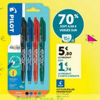 Magasins U : 70% sur Stylos PILOT Rollers FriXion (15/07 – 09/08)