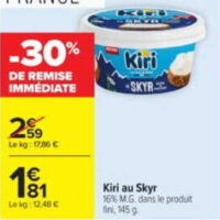 Fromage au skyr Kiri chez Carrefour (17/08 – 31/08)