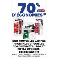 Carrefour : 70% sur toutes les Lampes Frontales & Torches Energizer (08/09 – 21/09)