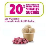 Intermarché E-Coupon : 20% en avantage carte sur les Surgelés sucrés (03/08 – 09/08)