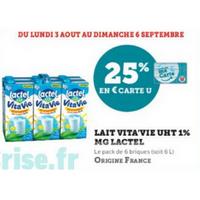 Lait Vita&rsquo;Vie lactel chez Magasins U (03/08 – 06/09)