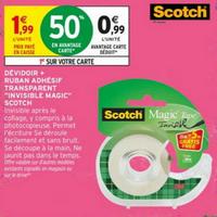 Intermarché : 50% sur Dévidoir ruban adhésif Magic Scotch (11/08 – 23/08)