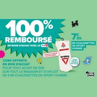 Carrefour : Mi-chaussettes Reebok 100% remboursée en Bon d&rsquo;Achat (Le 16/09)